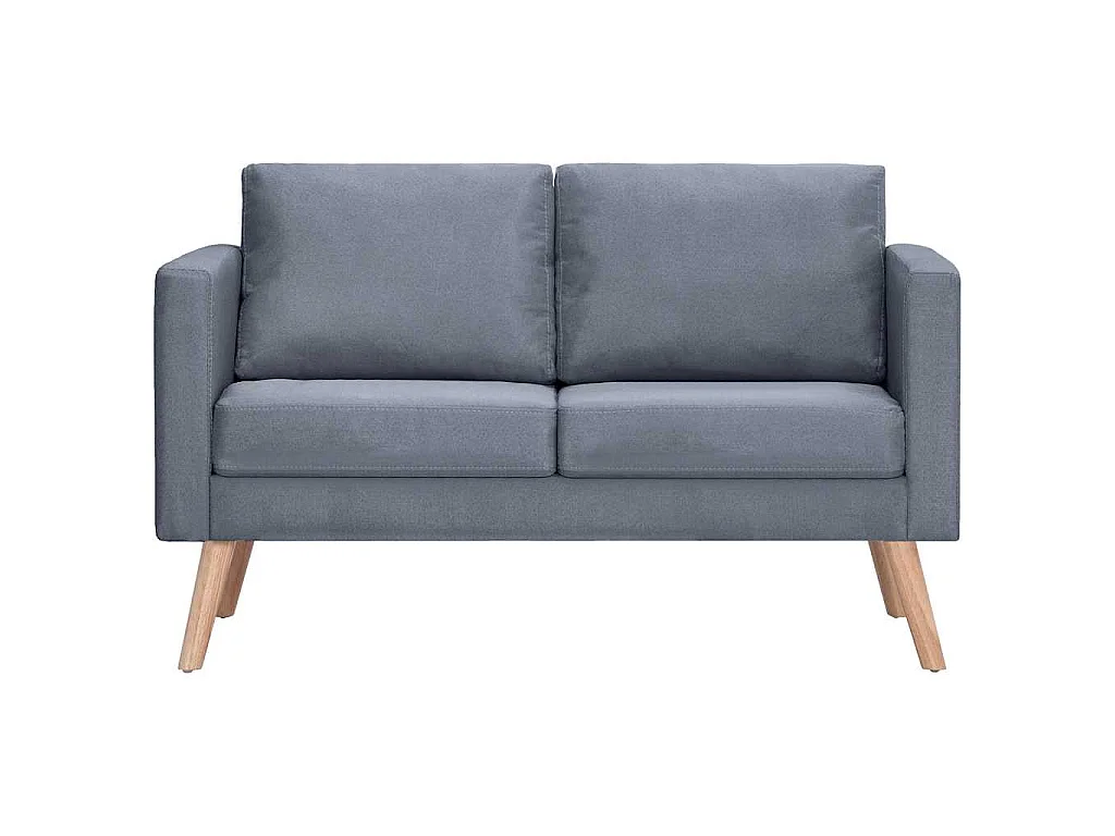 Set de sofás de 2 y 3 plazas de tela gris oscuro