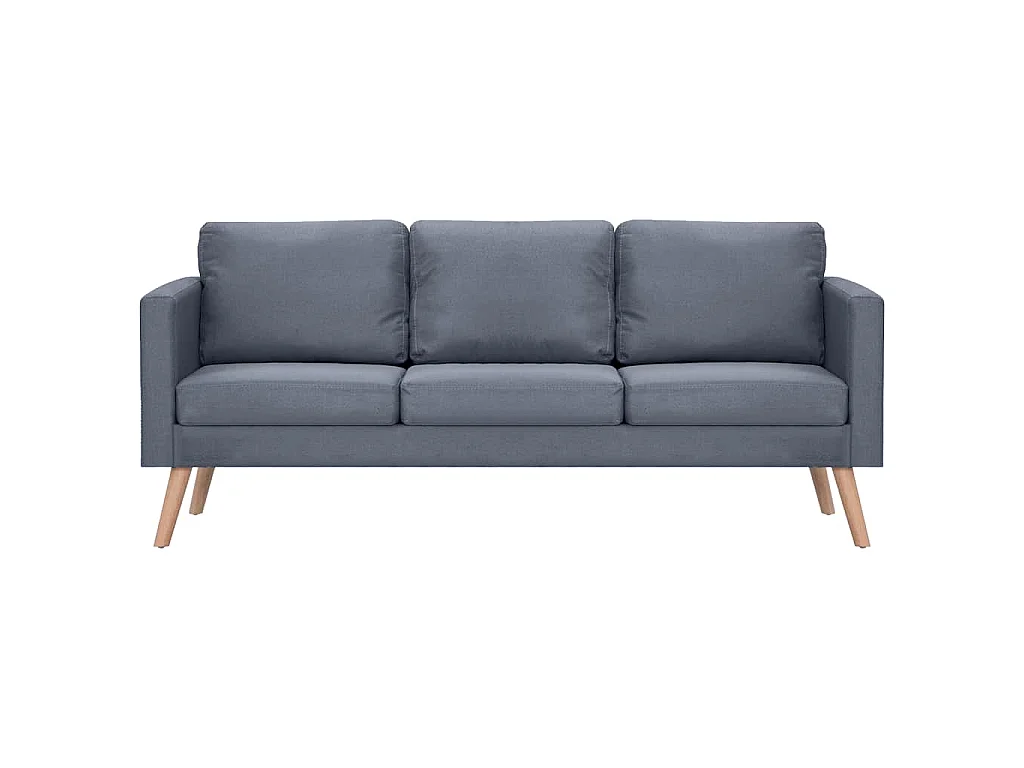 Set de sofás de 2 y 3 plazas de tela gris oscuro