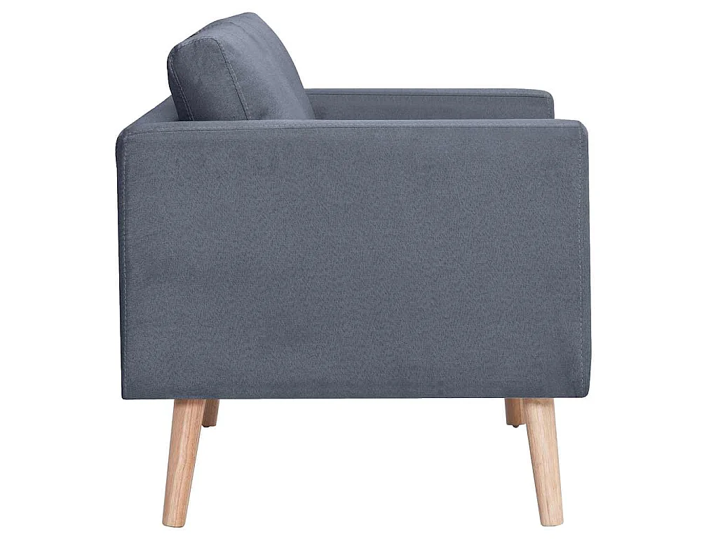 Set de sofás de 2 y 3 plazas de tela gris oscuro