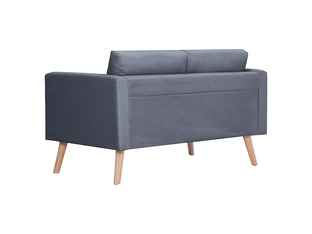 Set de sofás de 2 y 3 plazas de tela gris oscuro