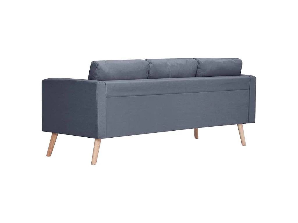 Set de sofás de 2 y 3 plazas de tela gris oscuro