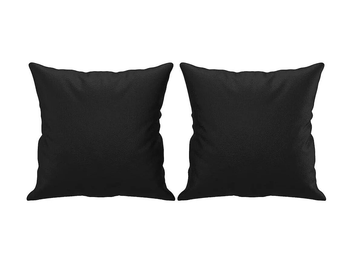 Canapé 2 places avec oreillers décoratifs noir 140cm similicuir