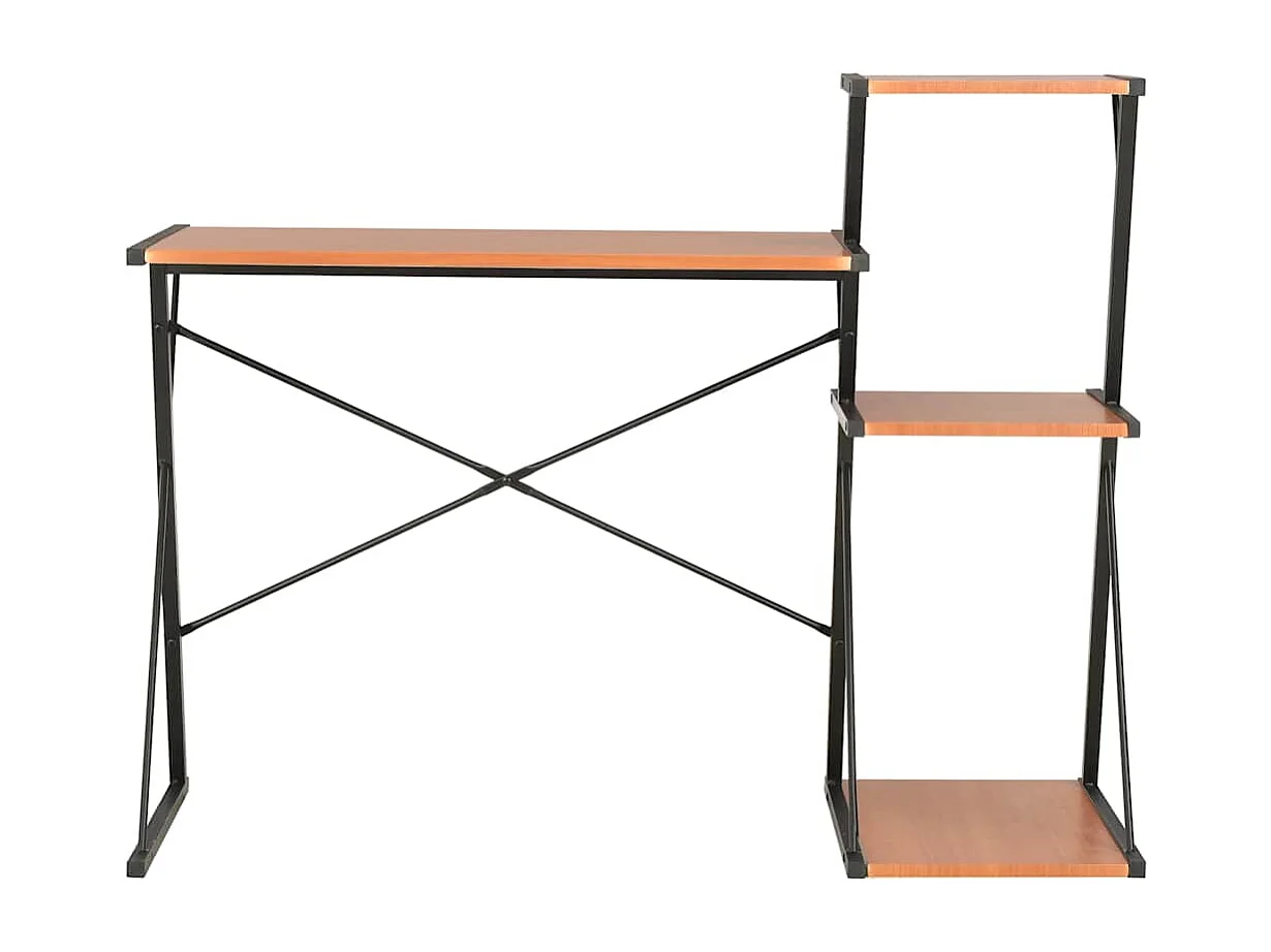 Bureau met schap 116x50x93 cm zwart en bruin