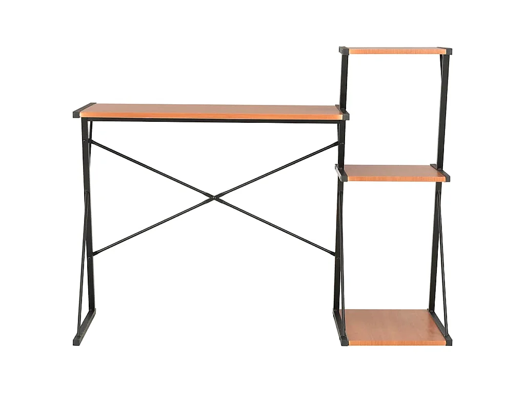 Bureau avec étagère Noir et marron 116x50x93 cm