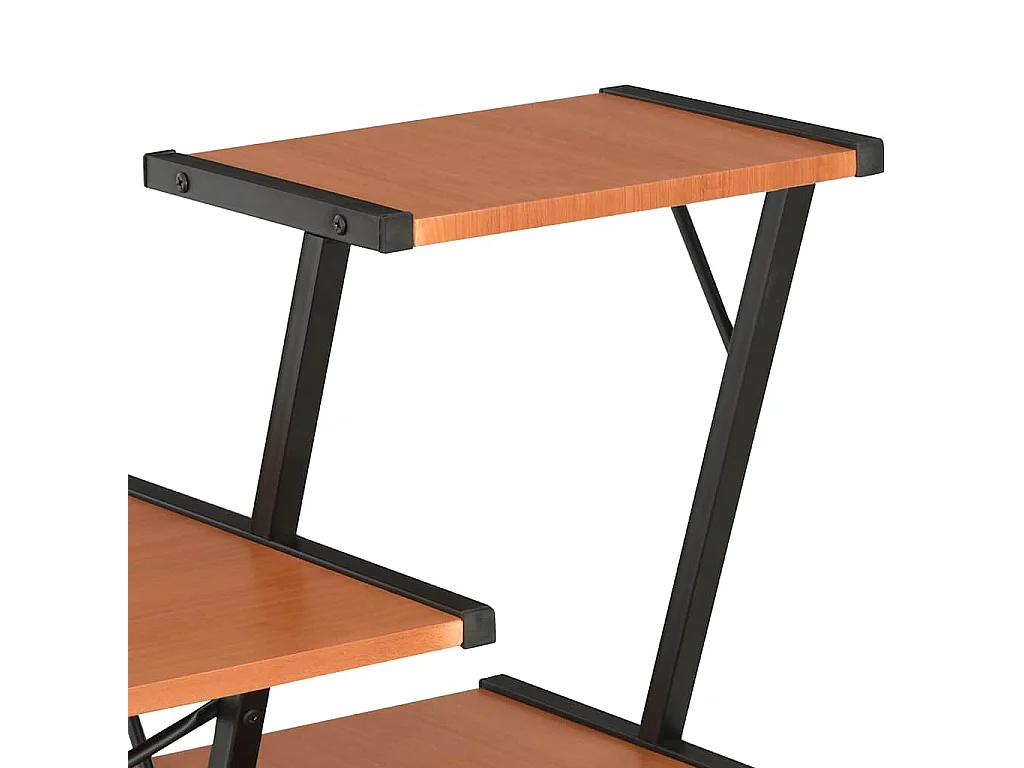 Bureau avec étagère Noir et marron 116x50x93 cm