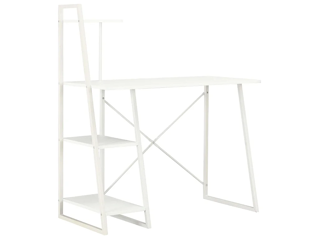 Bureau avec étagère Blanc 102x50x117 cm
