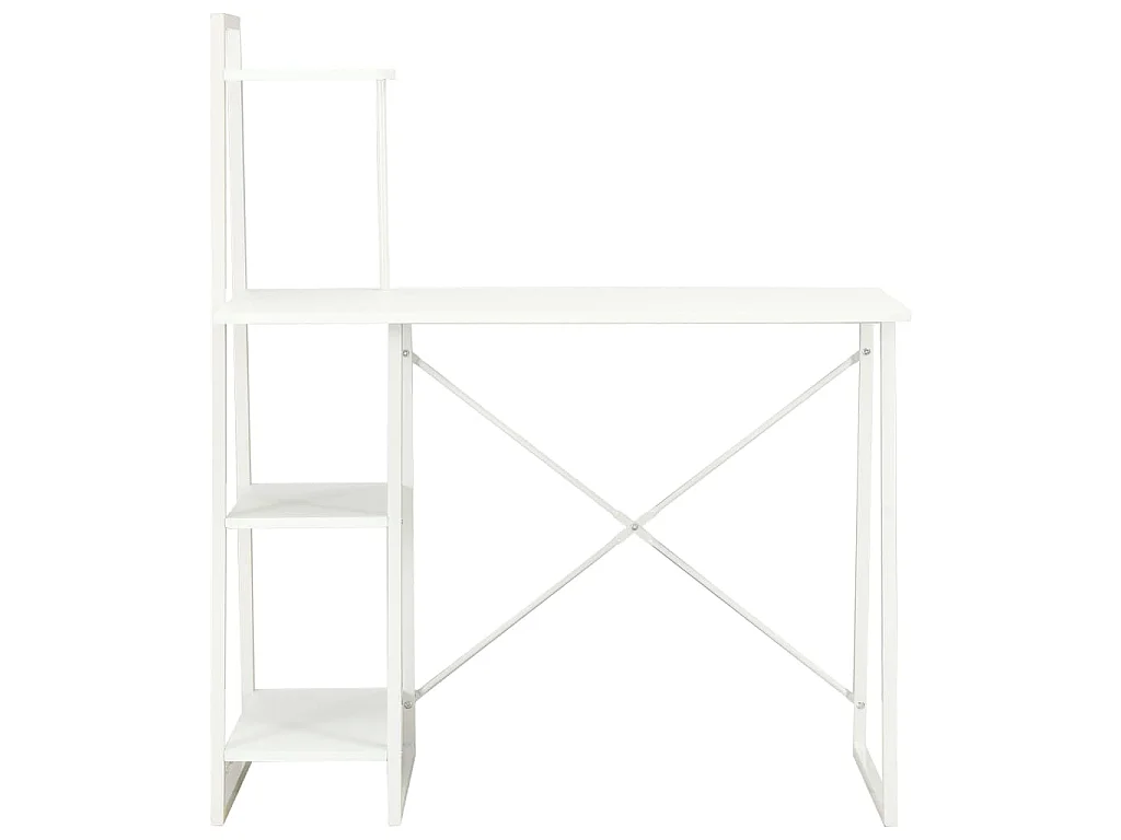 Bureau avec étagère Blanc 102x50x117 cm