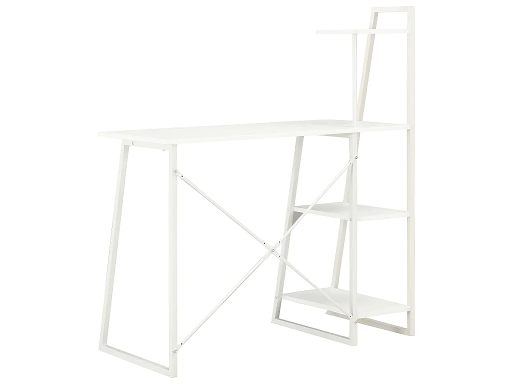 Bureau avec étagère Blanc 102x50x117 cm