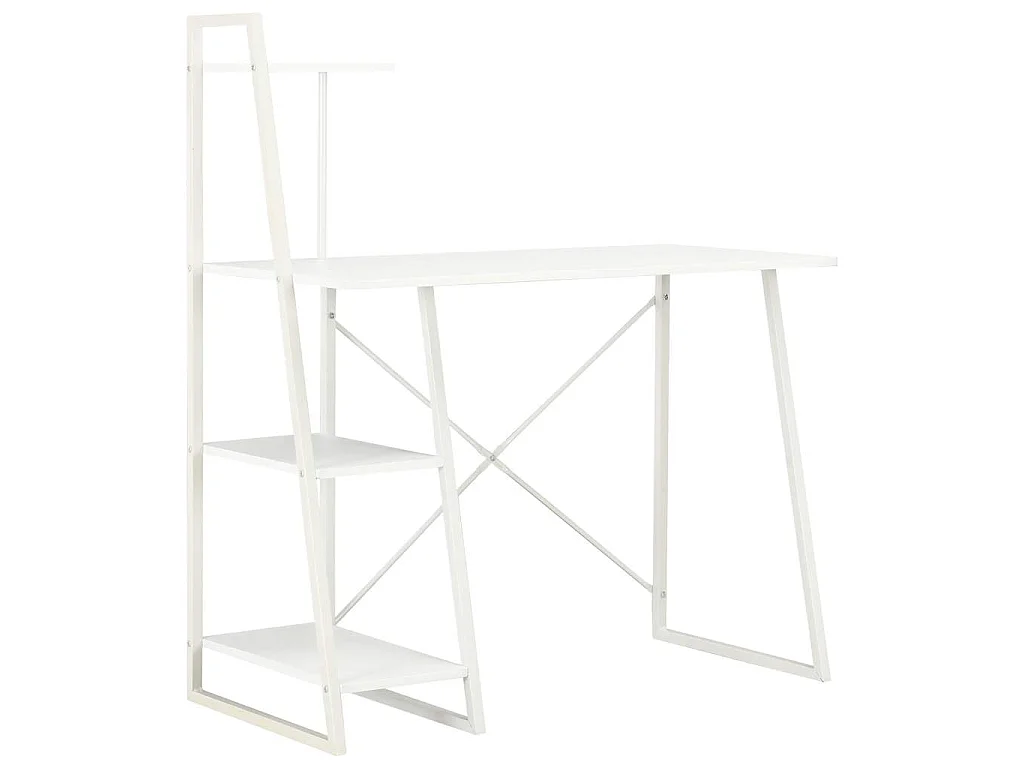 Secretária com unidade de prateleiras 102x50x117 cm branco