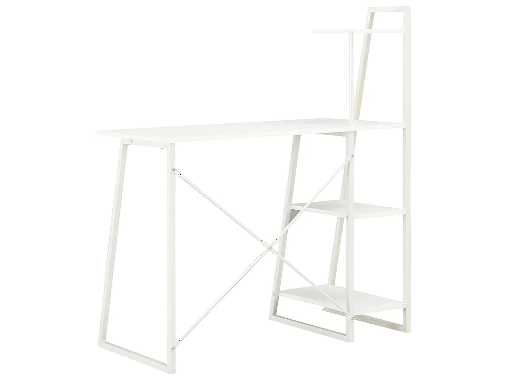 Secretária com unidade de prateleiras 102x50x117 cm branco