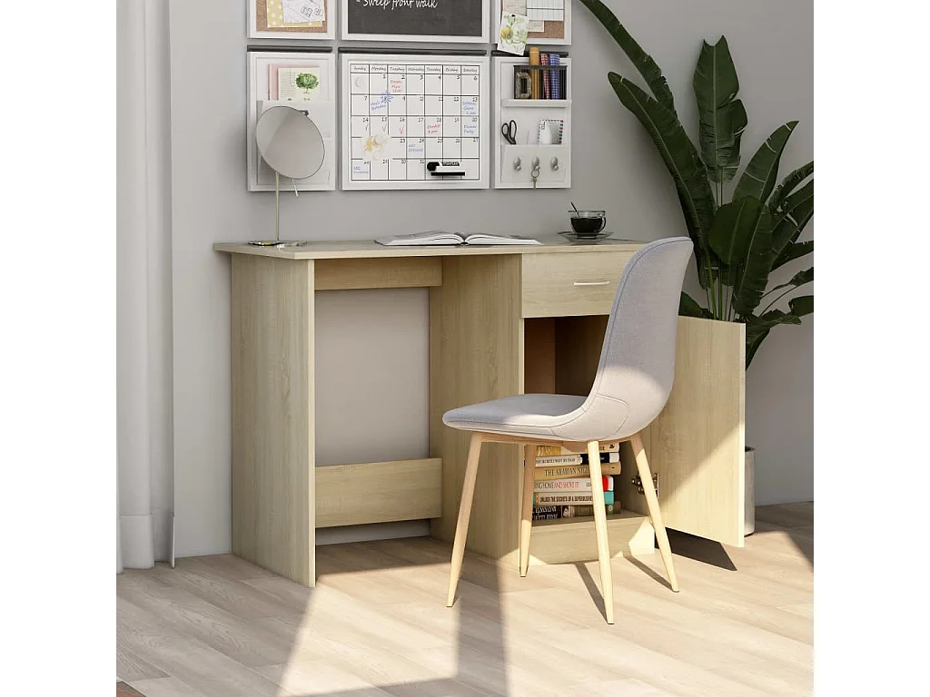Bureau 100x50x76 cm bewerkt hout sonoma eikenkleurig