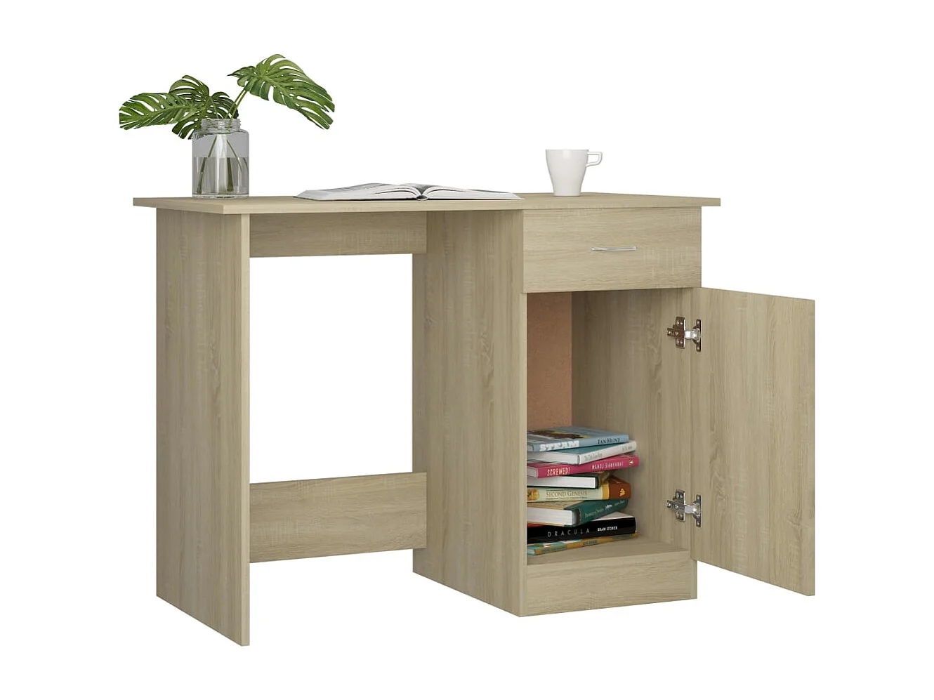 Bureau 100x50x76 cm bewerkt hout sonoma eikenkleurig