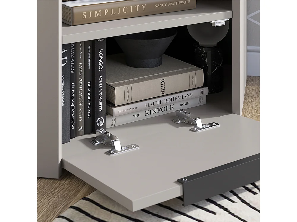 Ściana w salonie szary 68x68x50 wido