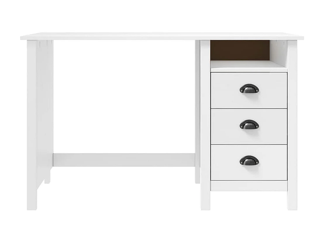 Bureau Hill avec 3 tiroirs 120x50x74 cm Bois pin massif