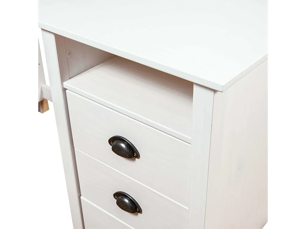 Bureau Hill avec 3 tiroirs 120x50x74 cm Bois pin massif