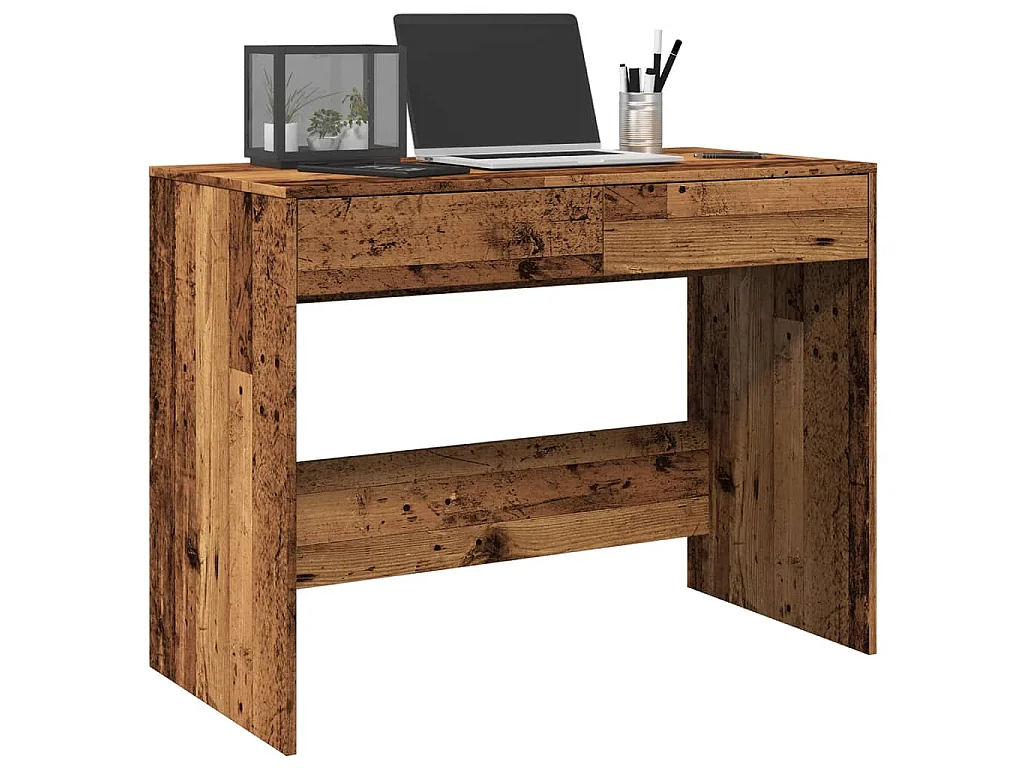 Bureau vieux bois 101x50x76,5 cm bois d'ingénierie