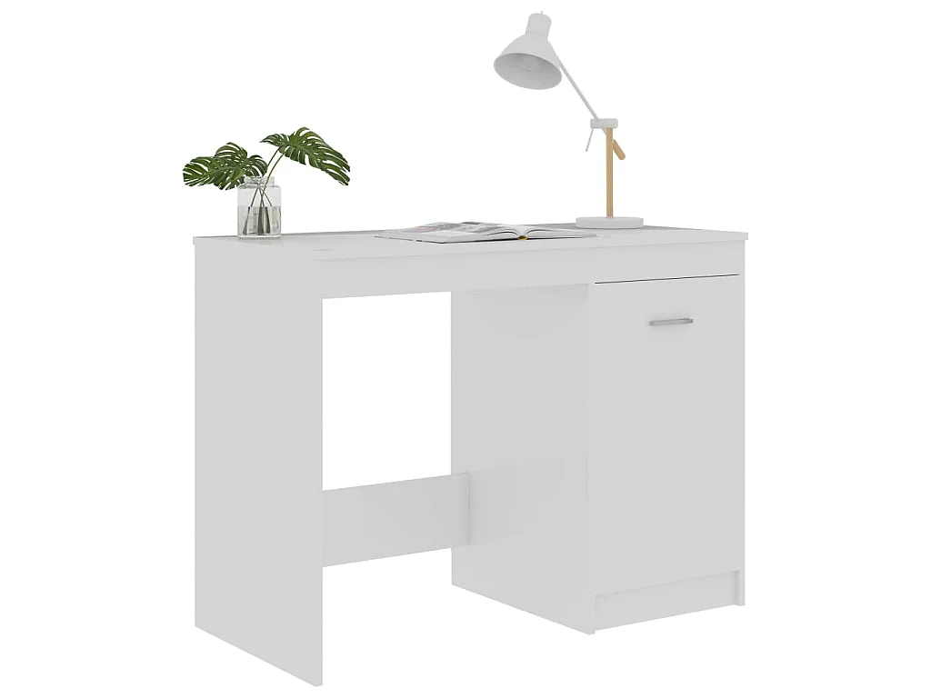 Secretária 100x50x76 cm derivados de madeira branco brilhante