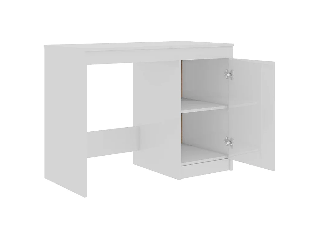 Secretária 100x50x76 cm derivados de madeira branco brilhante
