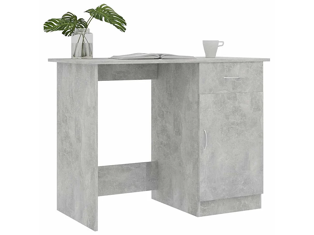 Secretária 100x50x76 cm derivados de madeira cinzento cimento