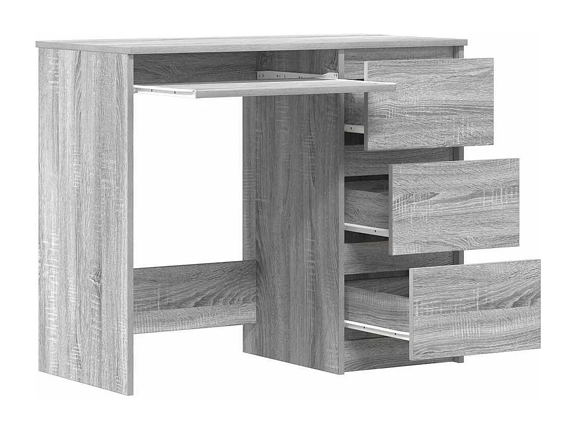 Bureau 90x45x76 cm bewerkt hout grijs sonoma eikenkleurig