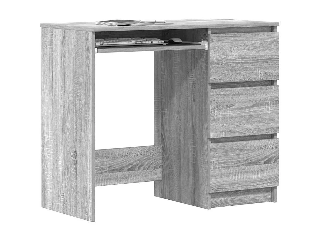 Bureau Sonoma gris 90x45x76 cm Bois d'ingénierie