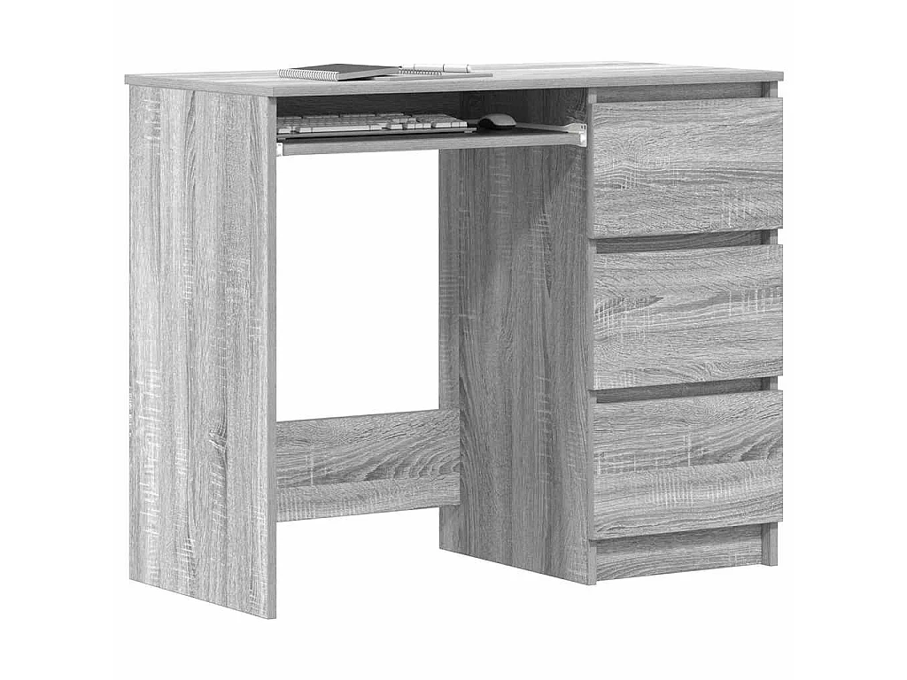 Bureau Sonoma gris 90x45x76 cm Bois d'ingénierie