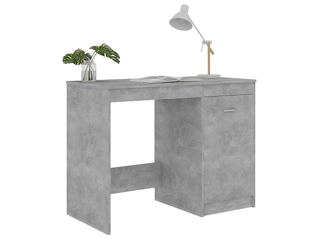 Bureau Gris béton 100x50x76 cm Bois d'ingénierie