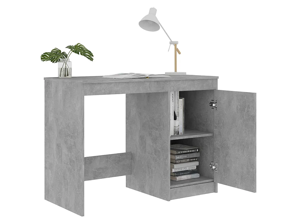Bureau Gris béton 100x50x76 cm Bois d'ingénierie