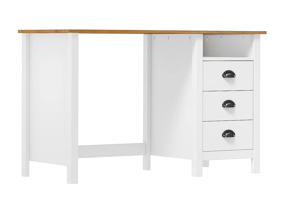 Bureau Hill 3 lades 120x50x74 cm massief grenenhout