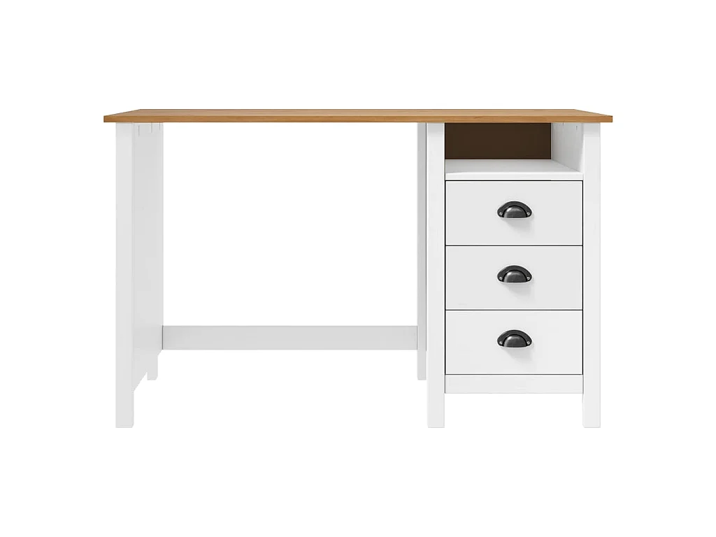 Bureau Hill 3 lades 120x50x74 cm massief grenenhout