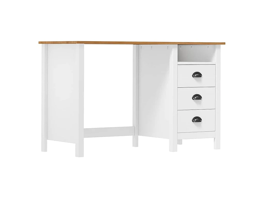 Bureau Hill avec 3 tiroirs 120x50x74 cm Pin solide