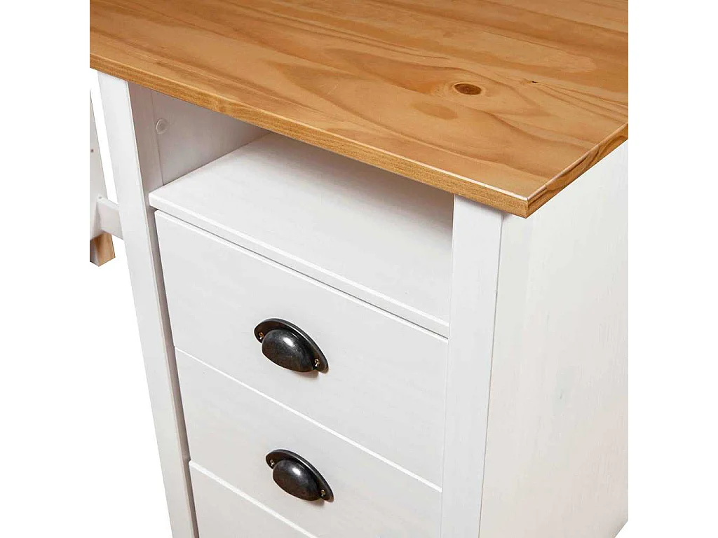 Bureau Hill avec 3 tiroirs 120x50x74 cm Pin solide