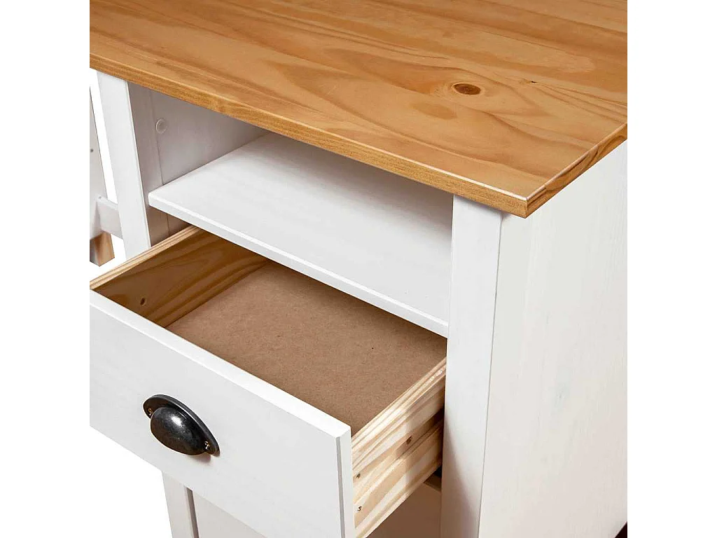 Bureau Hill avec 3 tiroirs 120x50x74 cm Pin solide