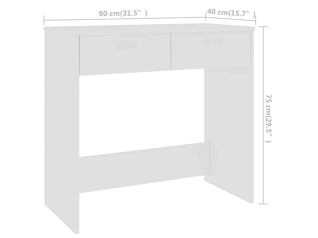 Bureau Blanc 80x40x75 cm Bois d'ingénierie