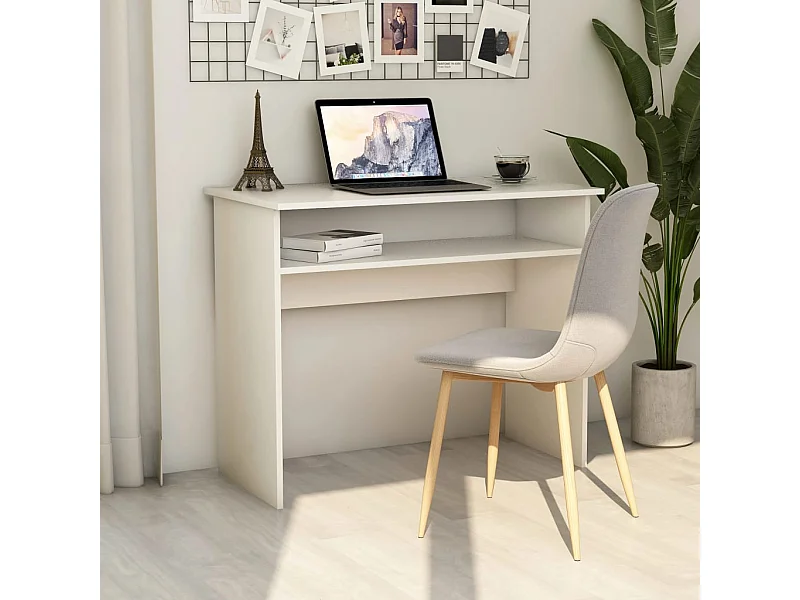 Bureau 90x50x74 cm bewerkt hout wit