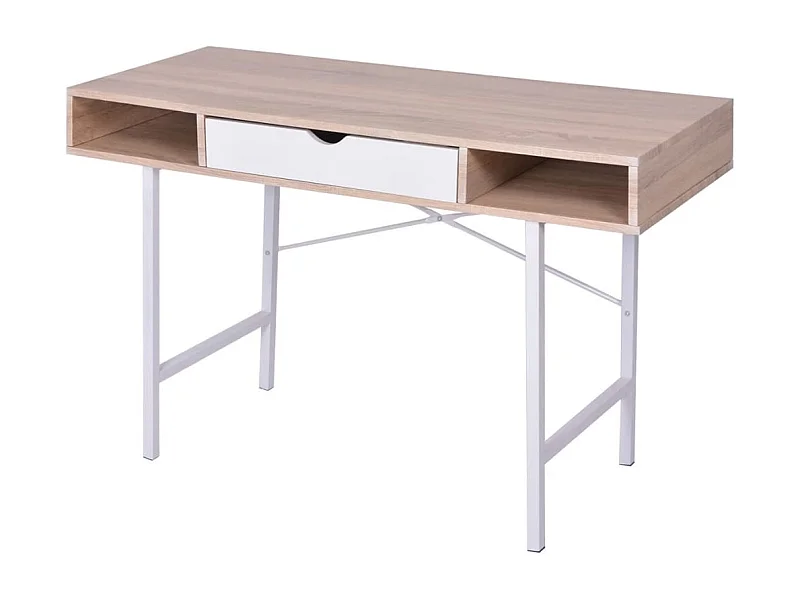 bureau met 1 lade eiken en wit