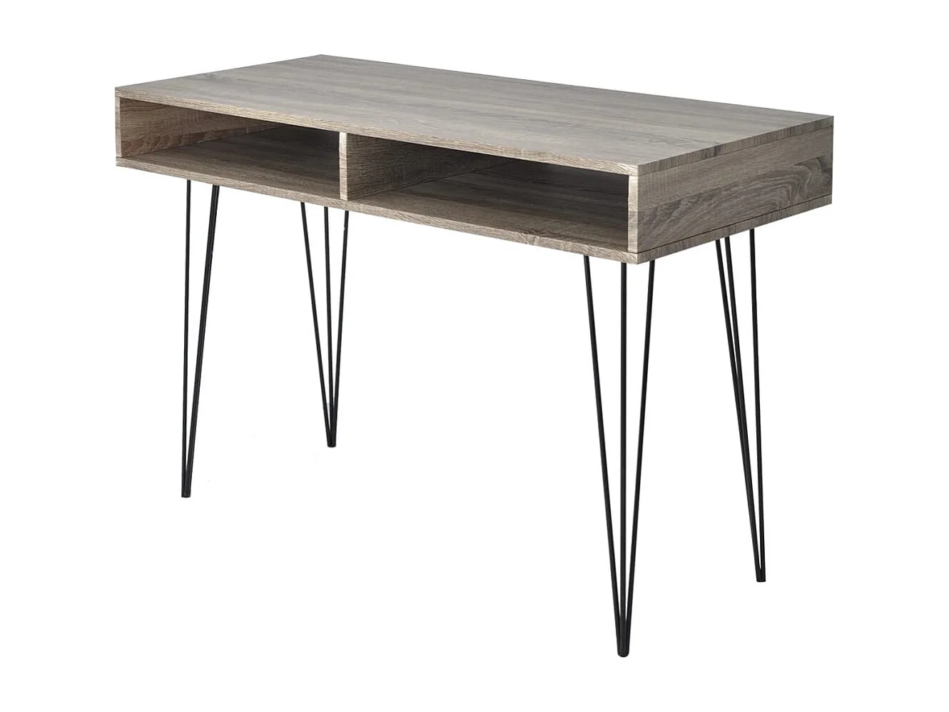 Bureau met 2 compartimenten grijs