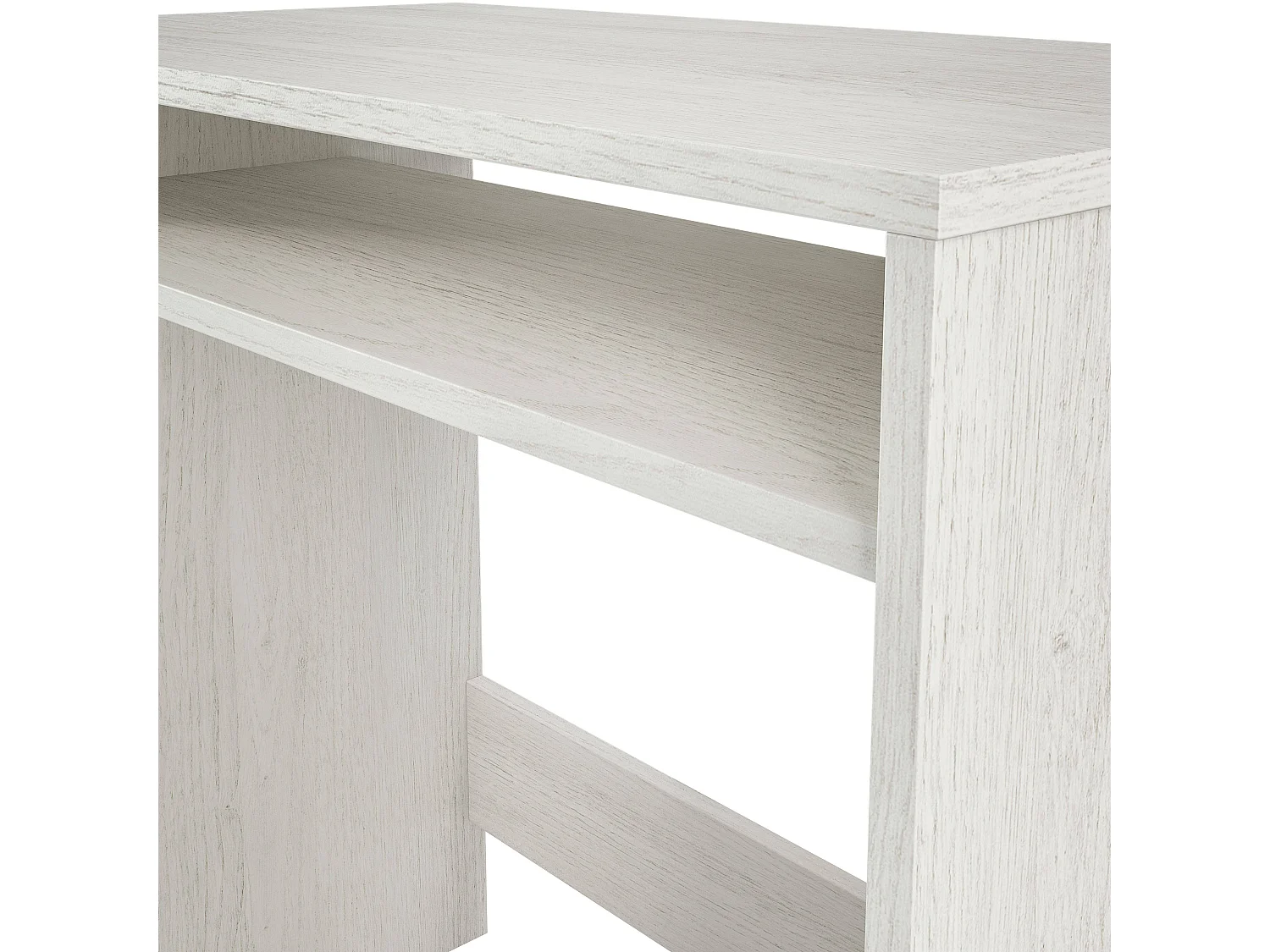 Białe biurko design GASTON 79x43x78 cm z stałą półką i schowkiem, idealne do pokoju nastolatka lub biura dla dorosłych