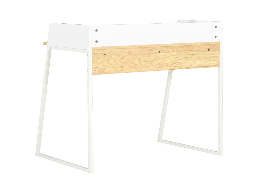 Bureau Blanc et chêne 90x60x88 cm