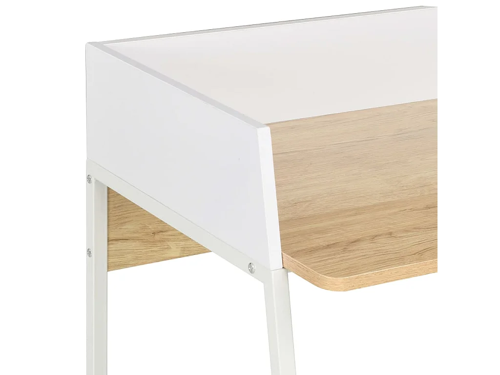Bureau Blanc et chêne 90x60x88 cm