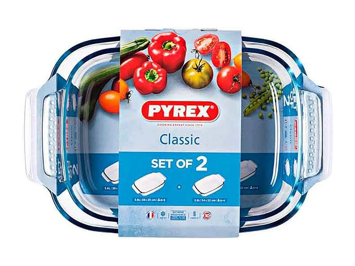 Set de 2 fuentes para horno Classic Pyrex rectangular 2,9L/3,8L