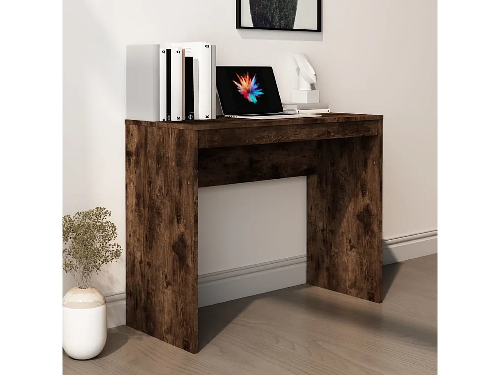 Bureau Chêne fumé 90x40x72 cm Bois d'ingénierie