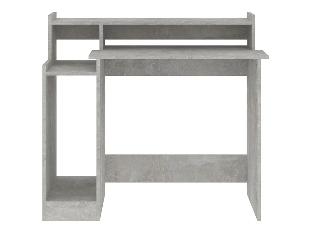 Bureau met LED-verlichting 97x45x90 cm bewerkt hout betongrijs