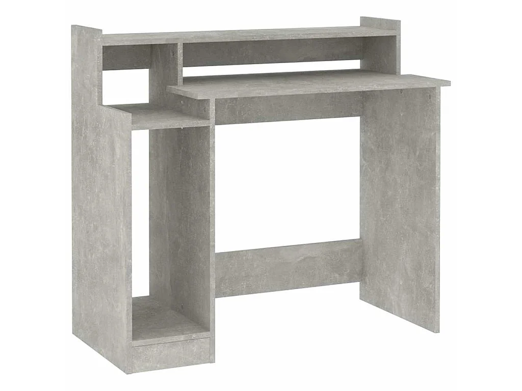 Secretária c/ LED 97x45x90cm derivados madeira cinzento cimento