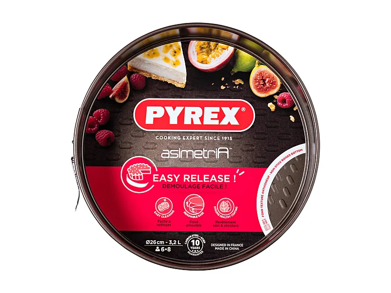 Molde desmontable Asimetría Pyrex antiadherente inox Ø26 cm