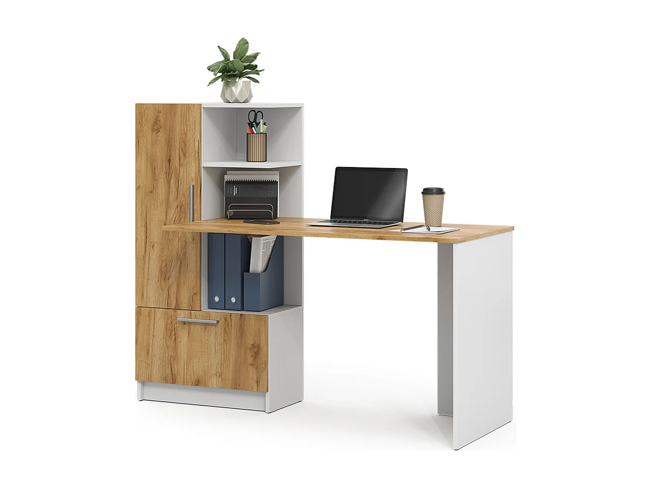 Bureau chêne blanc/force de lor 150x59x120 tomy