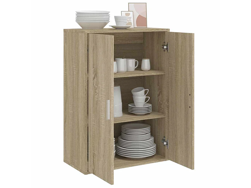 Dressoir 60x31x84 cm bewerkt hout sonoma eikenkleurig