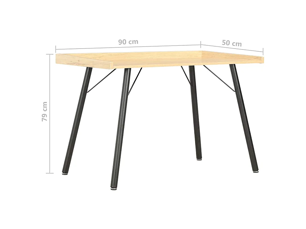 Bureau Chêne 90x50x79 cm