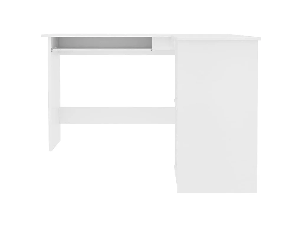 Scrivania Angolare a L Bianca 120x140x75cm in Legno Multistrato