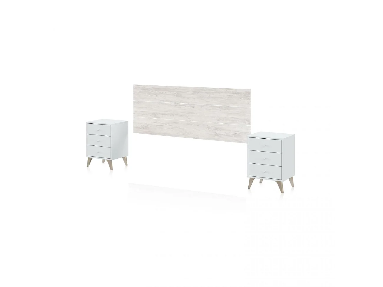 Cabeceira da cama com mesas de cabeceira Sweet Blanco Artik (Blanco Mate) – Blanco Velho